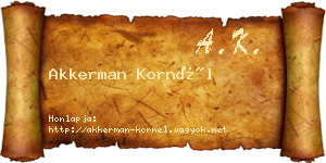 Akkerman Kornél névjegykártya