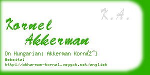 kornel akkerman business card